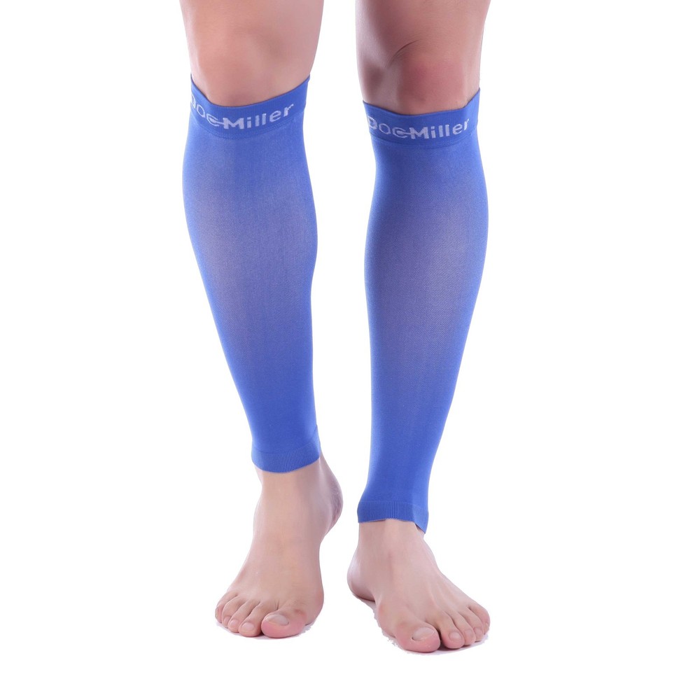 Doc Miller Calf Compression Sleeve 1 Pair 15-20 mmHg Varicose Veins BLUE