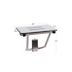Folding Wall Mount Shower Seat Bench in White, ADA Compliant