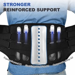 OALKRUY Back Brace, Adjustable Lumbar Support Belt for Men and Large, Black