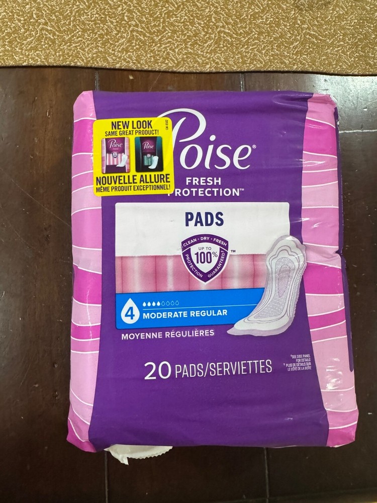Poise Incontinence Pads for Women, Regular Length, 20 Count