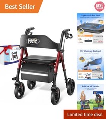 All-Terrain Z21 Rollator Walker – 8″ Wheels, 350lb Capacity, Lightweight & Safe