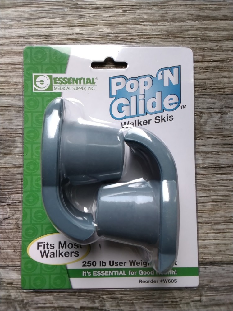 Pop „N Glide Walker Skis W605 NEW Essential Medical Supply Fits Most Walkers