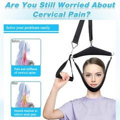 Cervical Neck Traction Head Brace Over Door Quick Pain Relief Decompression