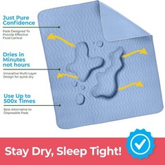 Utopia Bedding Washable Underpads 34″x52″ Waterproof Reusable Bed Pads – 4 PACK