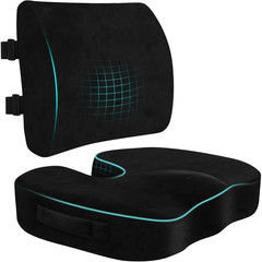 Lumbar Support & Seat Cushion, Memory Foam,