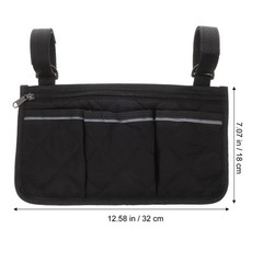 Wheelchair Hanging Pouch Organizer Storage Bag Side Arm for Electric