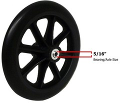 NEW 8″ x 1″ Heavy Duty Front Wheelchair Wheel (Each), 5/16″ (8 mm) Bearing