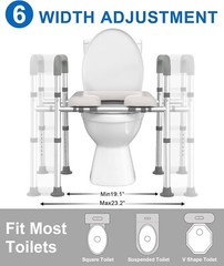 Raised Toilet Seat w/Handles & Riser w/Adjustable Height & Width 400lb Elevated