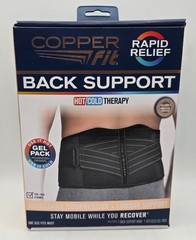 NEW Copper Fit Rapid Relief Back Support Belt 3-in-1 Hot Cold Therapy Brace OSFM