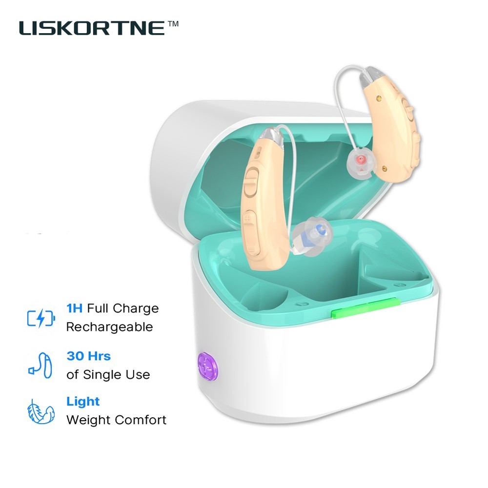 Digital Hearing Aids Noise Reduction Rechargeable With UV Sterilization Case