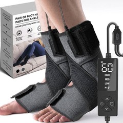 1 Pair Ankle Heating Pad for Feet Achilles Tendonitis Relief, Heated Ankle Br…