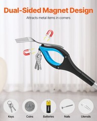 2-Pack 34in Long Handle Reacher with 360° Jaw and Magnetic Tips