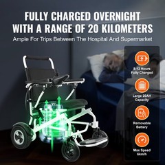 VEVOR Intelligent Electric Wheelchair Foldable Mobility Scooter Large Seat 330lb