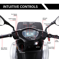 800W 4-Wheel Heavy Duty Mobility Scooter for Adults & Seniors 31 Miles 3-Speed