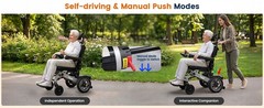 Foldable Electric Wheelchairs 380lbs 500W Reclining Motorized 15Miles Distance