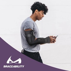 BraceAbility Elbow Immobilizer Brace | Removable Long Arm Cast and Soft Forearm