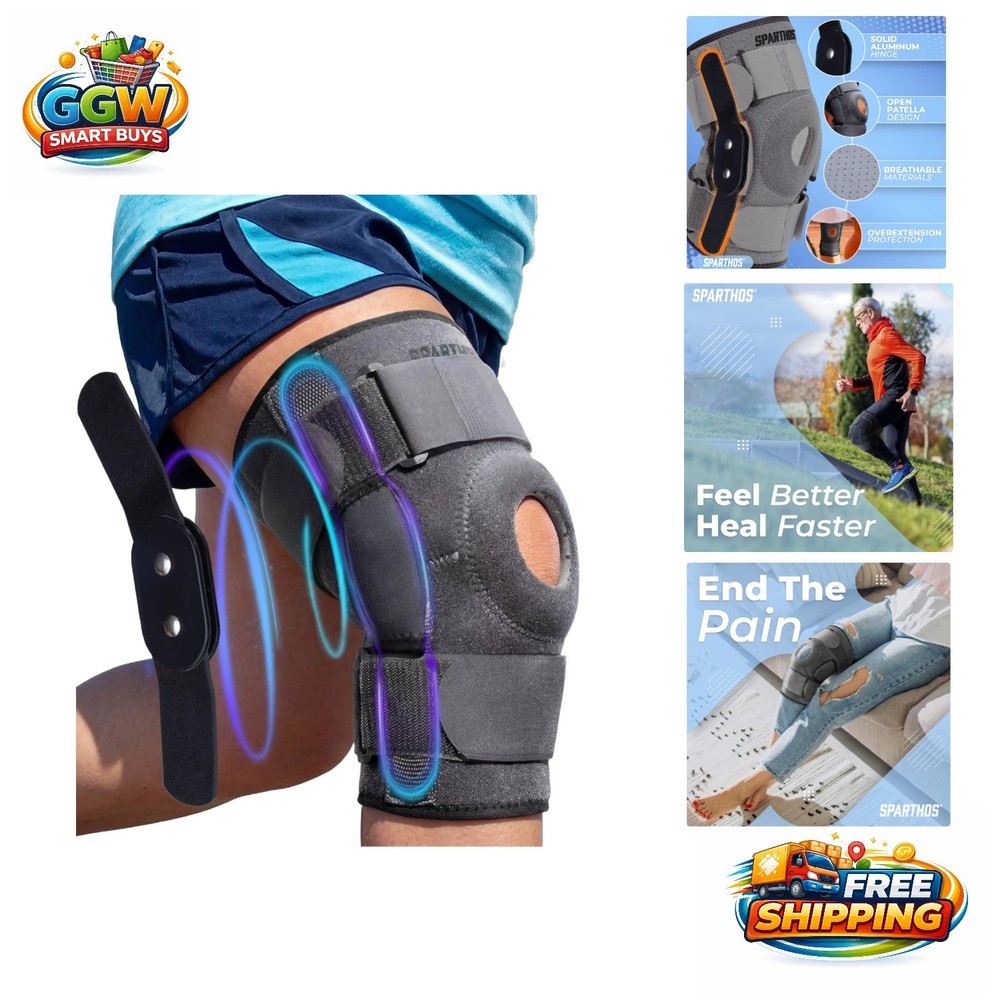 Plus Size Hinged Knee Brace – Open Patella Support for Knee Injuries, XXX-Large