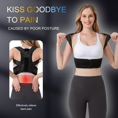 Adjustable Back Brace Posture Corrector for Men & Women – Breathable Support, Pa