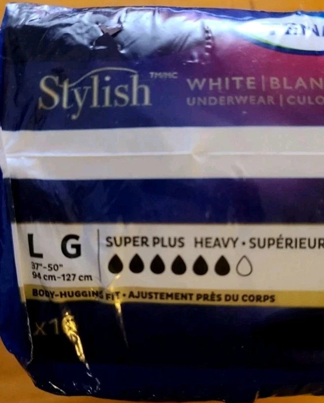 TENA Stylish Body Hugging Incontinence Underwear Super Plus Heavy Large 16 Count