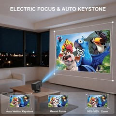Mini Projector 1080P 4K Support WiFi 6 BT5.0 120″ HD 3LCD Portable Home Theater