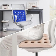 Soft Rectangular 2-Pack Inflatable Cushions with Air Pumps for Travel & Office