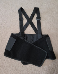DJ Orthopedics Back Brace Support, Adjustable Shoulder Straps, Medium, Black