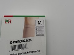 L&R Exostrong 20-30 mmHg Flat Knit Knee Reg OT Beige Medium Silicone Band – NEW