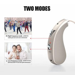 1 Pair Digital Hearing Aid Severe Loss Rechargeable Portable BTE Ear Aids 40Hrs