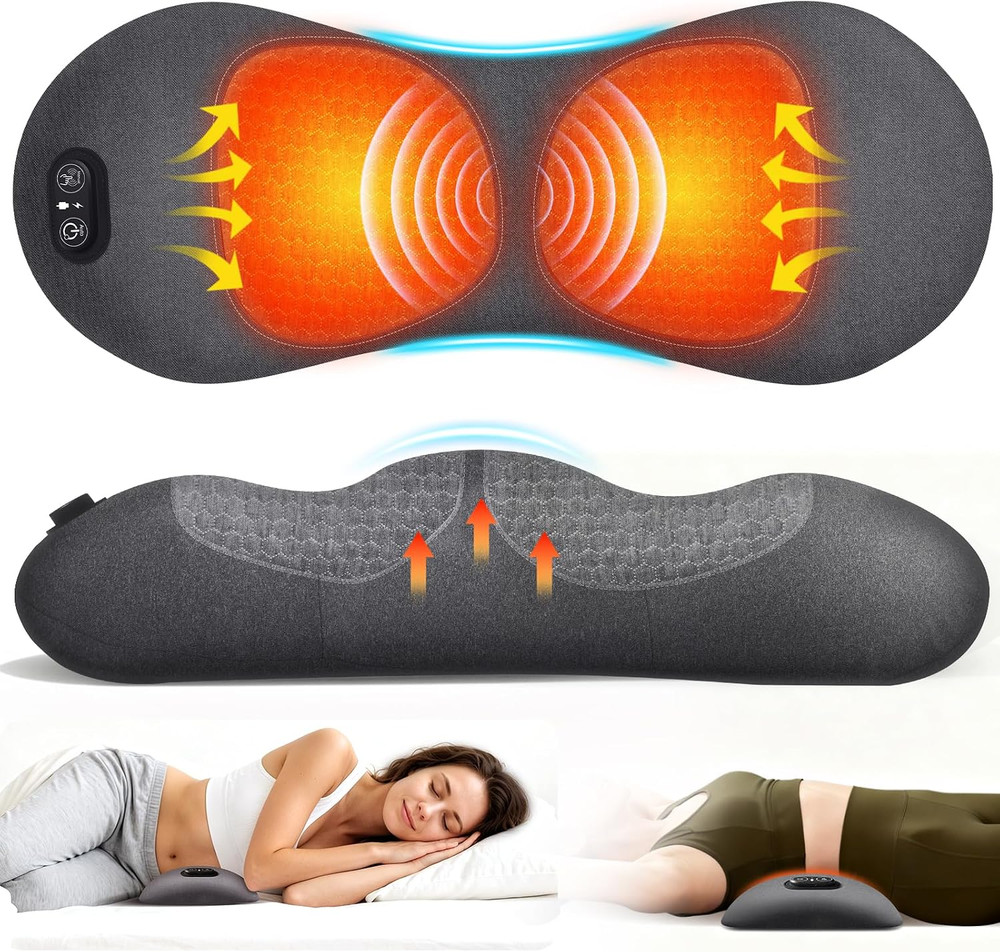 3-In-1 Update Rechargeable Electric Lumbar Support Pillow,Triple Fusion Back Mas