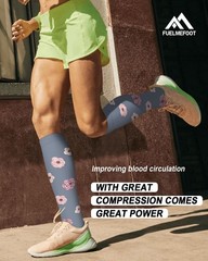 6 Pairs Compression Knee High Socks 15-20mmHg for Men & Women – Support for Nurs