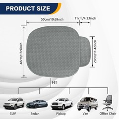 2PCS Car Seat Bottom Cover Pad, Car Seat Mat, Driver Cushion with Comfort Mem…