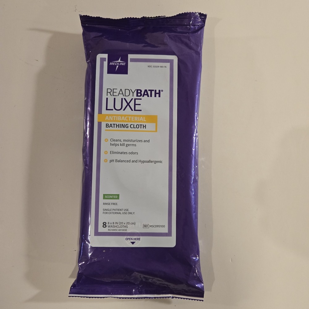 Medline ReadyBath Luxe Antibacterial Bathing Cloths (MSC095100)