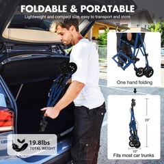 2-in-1 Rollator &Transport Chair Folding Wheelchair Walker Combo w/ Hand Brakes