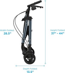 NOVA Star DX Heavy Duty Xtra Wide Rollator Walker – 8″ Wheels, Blue – Open Box