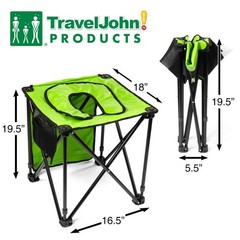 Foldable Commode Chair – Portable Camping Toilet, Steel Frame with Padded Sea…