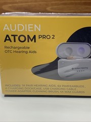 Audien Hearing Aids – Atom Pro 2 – Rechargeable- NEW FACTORY SEALED