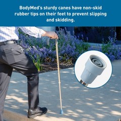 BodyMed Aluminum Adjustable Cane With Vinyl Grip Handle, Adjusts 30″-39″