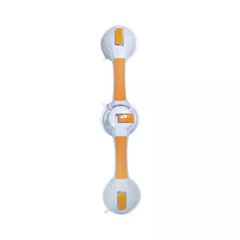 19 In. X 1 In. Adjustable Angle Rotating Suction Cup Grab Bar in White and Orang