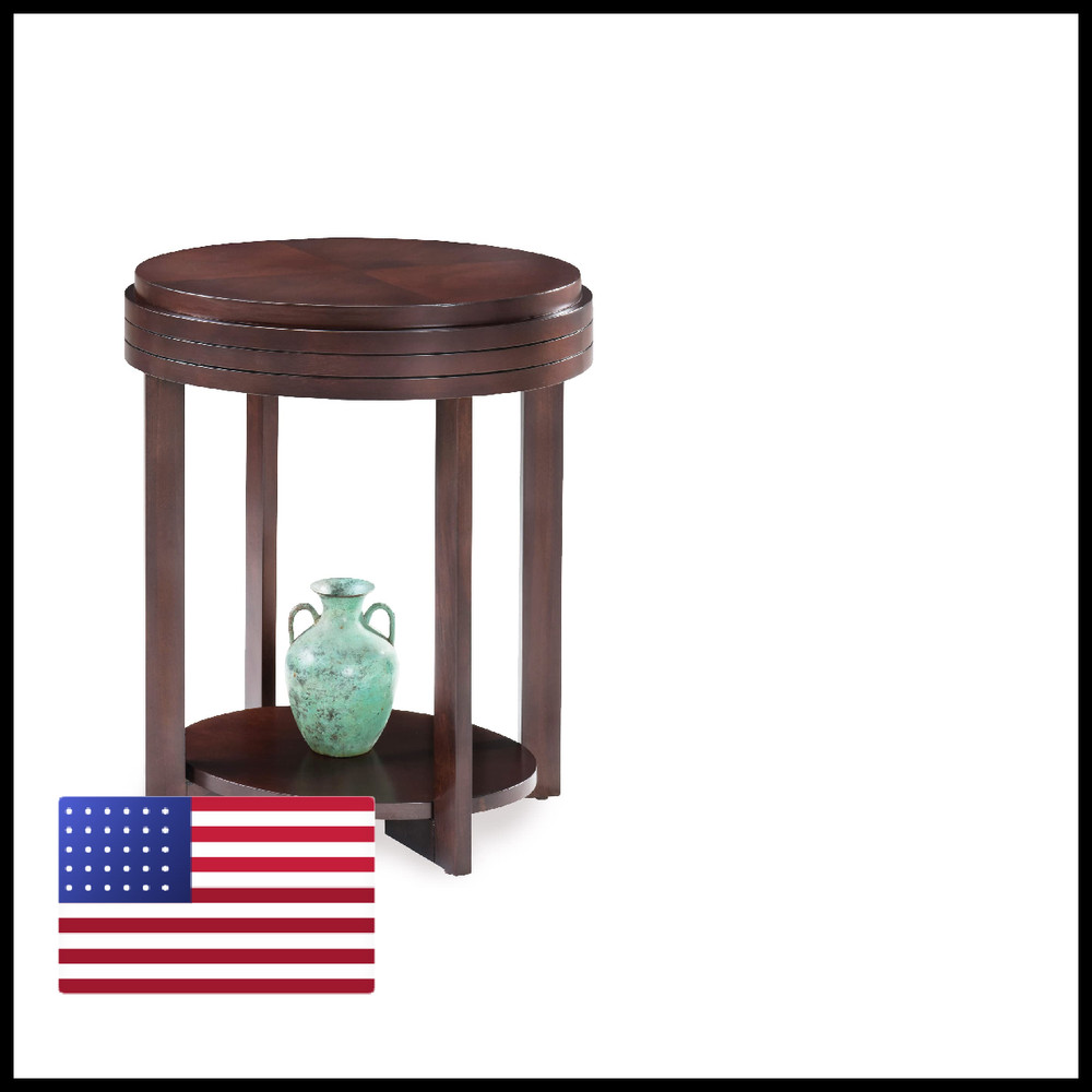 Leick Home Teo End Table Solid Wood Oval Shelf For Living Room And Small Spaces