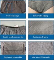2/4Pcs Men’s Incontinence Underwear 500ml Urinary Leakproof Protective Briefs