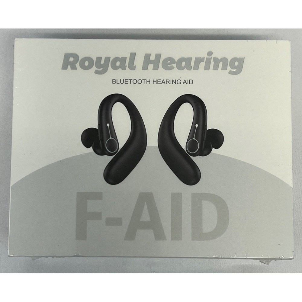 Royal Hearing F-AID Bluetooth Rechargeable Hearing Aids Sealed Wireless Black