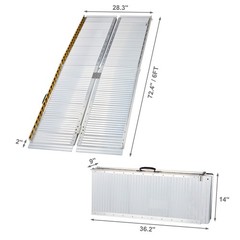 6ft Folding Wheelchair Ramp 600lbs Portable Aluminum Ramp for Steps Stairs Van