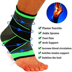Ankle Brace Support Compression Sleeve Foot Tendon Plantar Fasciitis Pain Relief