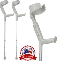 Muletas de antebrazo con puño cerrado pivotante (1 par),ajustables y ergonómicas