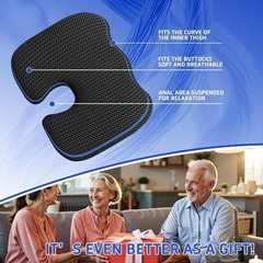 Compact Breathable Seat Cushion: U-Shape Design for Office, Car, and Gaming Use
