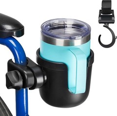 Wheelchair Rollator Cup Holder, 4 Flexible Tabs Hook for Walker Scooter