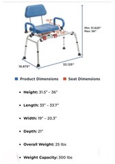 Journey Softsecure Rotating Transfer Tub Bench – Shower Chair for inside Bathtub