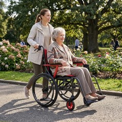Journey SoLite C2 Ultra Lightweight 14lb Wheelchair Foldable Manual Chair Red