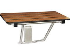 Seachrome 24″ Wide ADA Folding Wall Mount Shower Bench, Teak Phenolic Seat