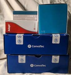 Ostomy supplies lot. ConvaTec Ostomy Pouches/Barrier Wipes/Adapt Powder/Seals